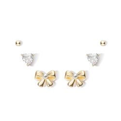 Pendiente Plata Mineral Pendientes Plata Circonita - Perla  - 9 mm -  Bañado Oro y Plata Rodiada