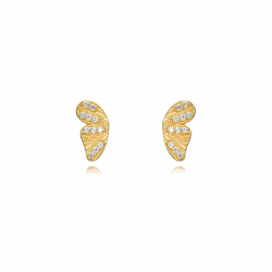  Zirconia Earring - Wings 5*10 mm - Gold Plated