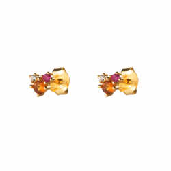  Boucles d'oreilles Zircone Multi - 5 mm - Dorure Or