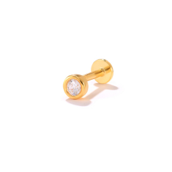 Novedades Piercing Plata Circonita - Círculo - 4,3,2 mm - Bañado Oro y Plata Rodiada