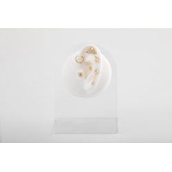 Novedades Piercing Plata Circonita  - 9,4 x 4,7 mm - Bañado Oro y Plata Rodiada