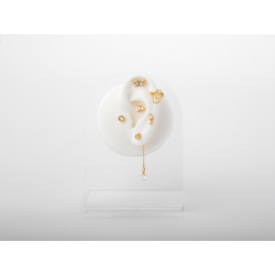 Novedades Piercing Plata Circonita  - Flor - 6 mm - Bañado Oro y Plata Rodiada
