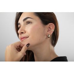 Novedades Piercing Plata Circonita - 8 mm - Bañado Oro y Plata Rodiada
