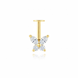 Novedades Piercing Plata Circonita - Flor - 5,75 mm - Bañado Oro y Plata Rodiada