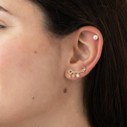 Novedades Piercings Acero - Perla 5mm - Bañado Oro