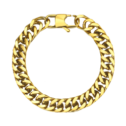 Steel Bracelets Steel Link Bracelet - 18 cm - Gold Color