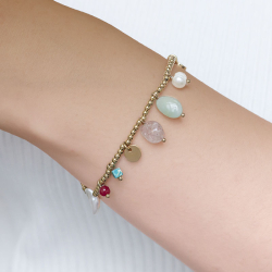 Pulsera Acero Mineral Pulsera Acero Mineral - Multi - Bañado Oro