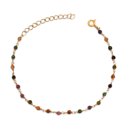  Mineral Bracelet - 2,5mm - 16+4cm - Gold Plated and Silver
