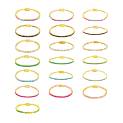 Pulsera Plata Circonita Pulsera Tenis - Circonita 2.0, 2.5 , 3.0 mm - 18 cm -  Bañada Oro y Plata Rodiada
