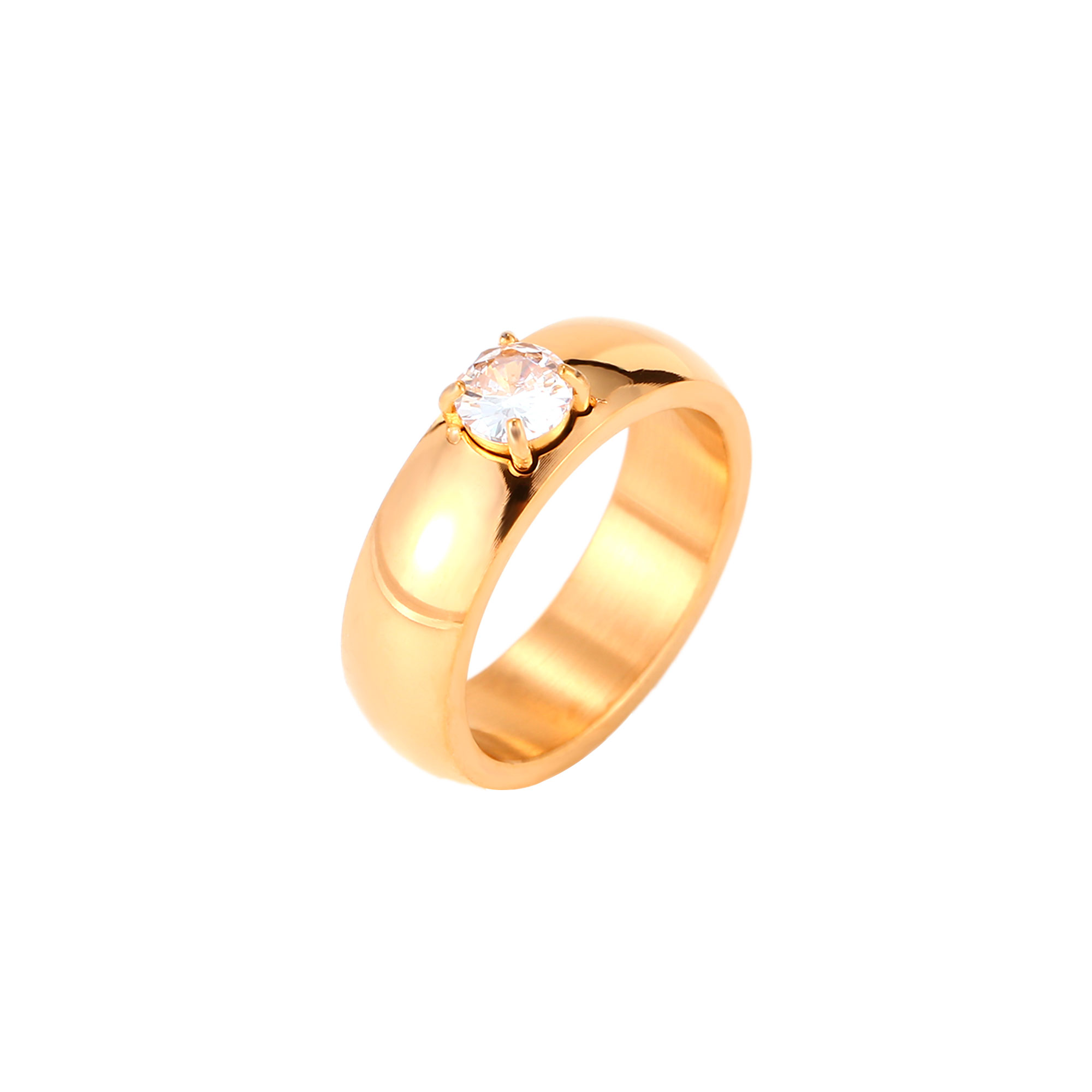 Steel Zirconia Rings Steel Ring Zirconia - 24 mm - Gold Color and Silver Color