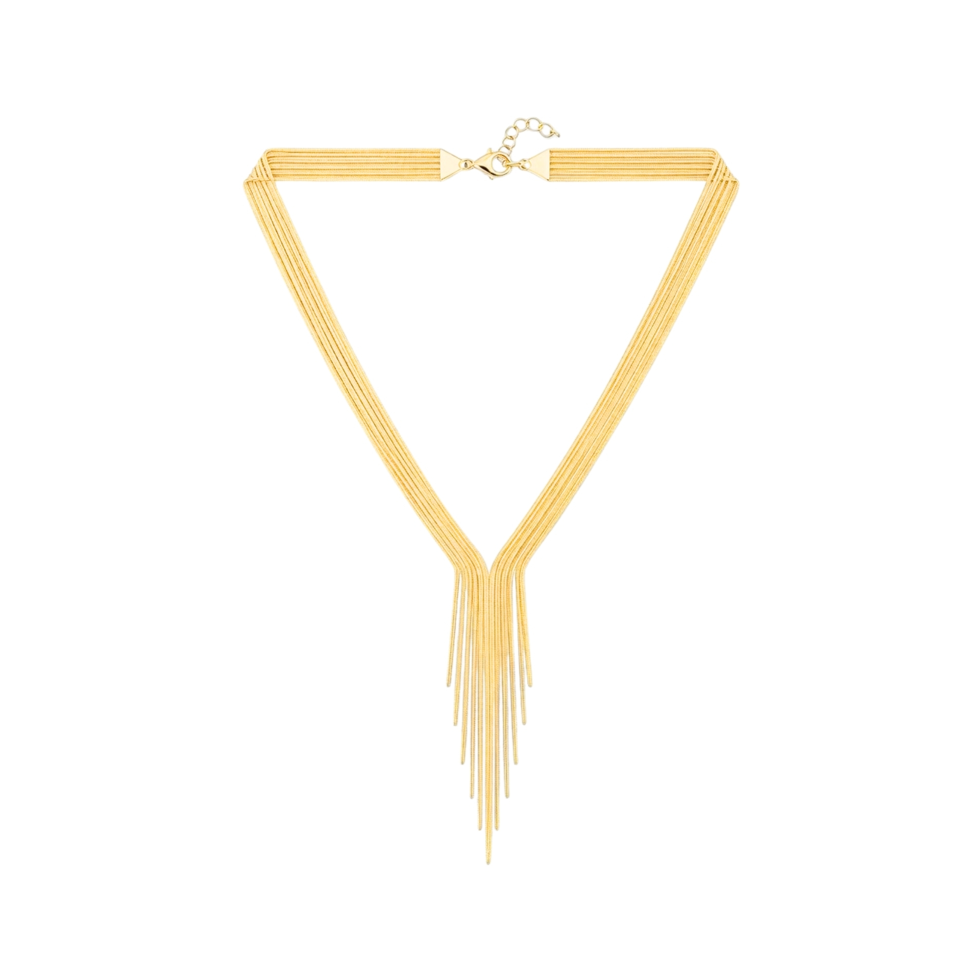 Steel Necklaces Smooth Steel Necklace - Cascade - Ironstone - 33 + 6 cm - Gold and Steel