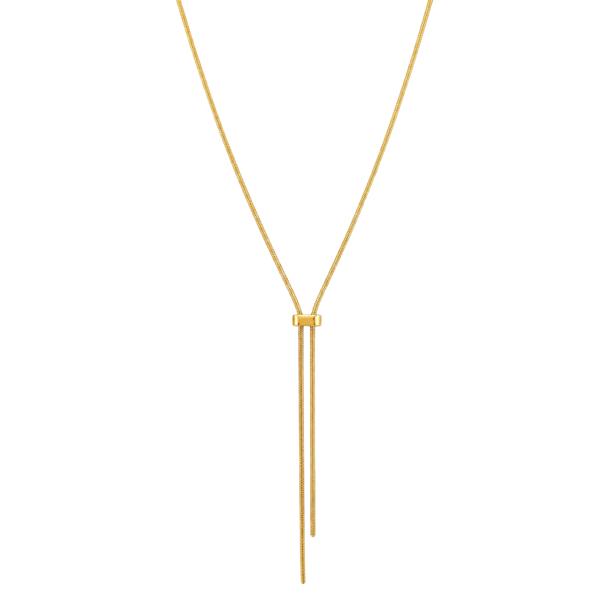 Collar Acero Liso Collar Acero  - Cuerdas - Ajustable - 40 + 5 cm - Color Oro y Color Acero