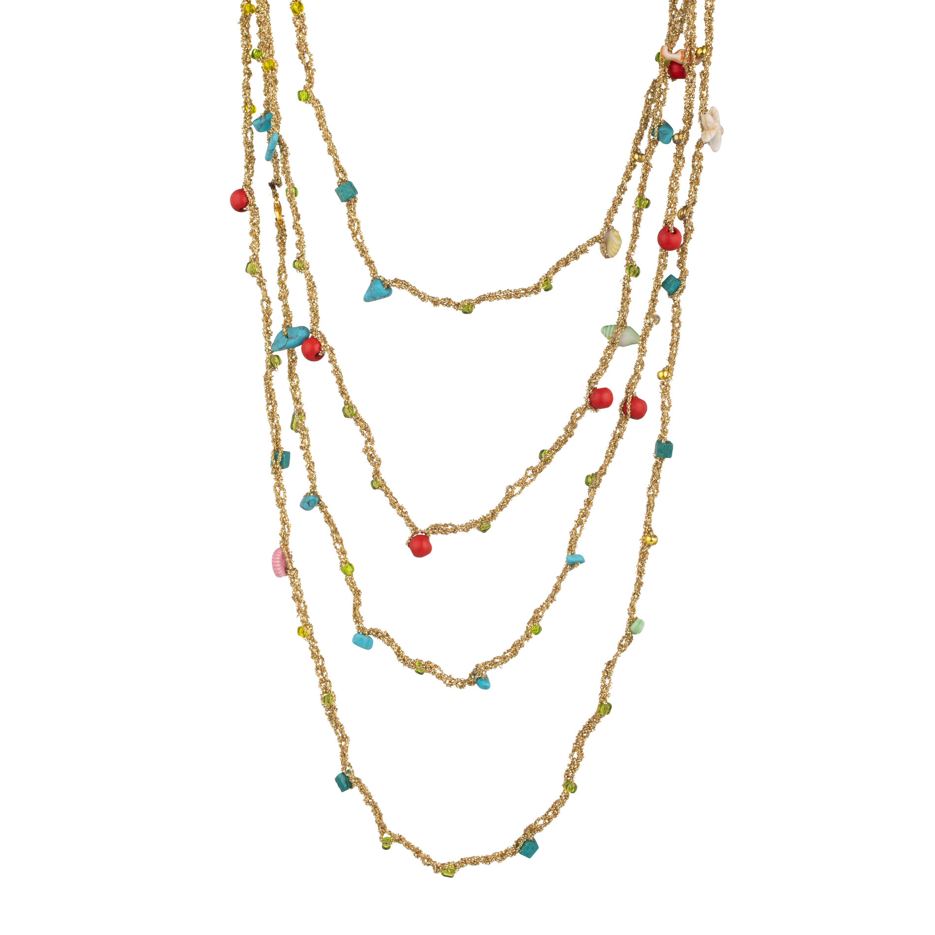 Collar Acero Liso Collar Acero  - Figuras del Mar - Doble - 260 cm - Color Oro