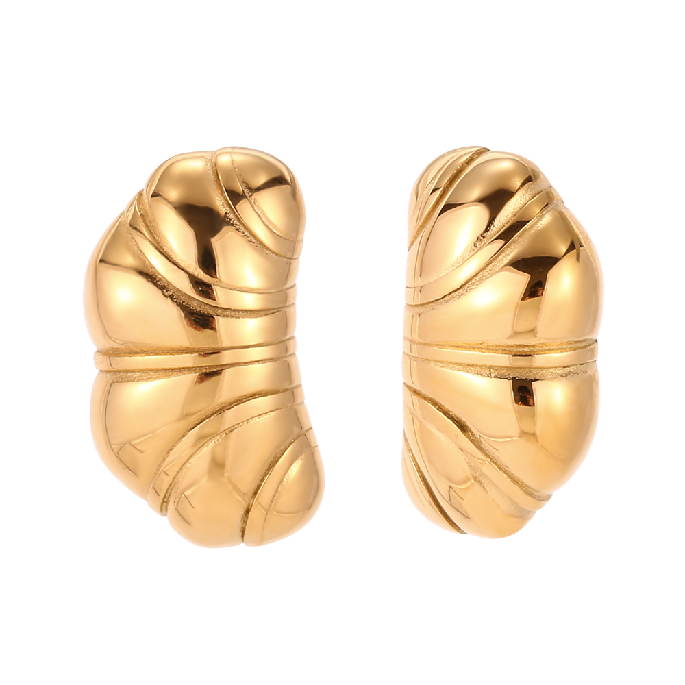 Steel Earrings Croissant Steel Earrings - 30 mm - Gold Color